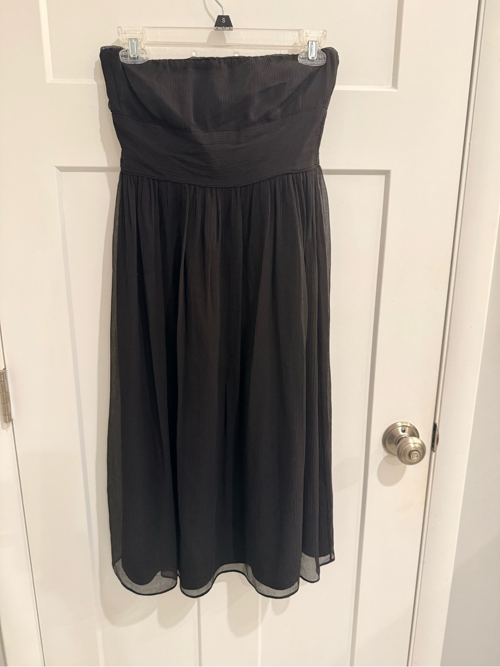 J. Crew Strapless Black Midi Dress